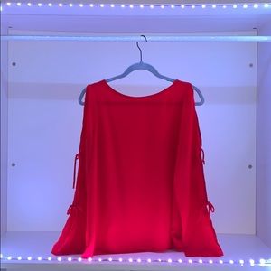 Red Long Sleeve Blouse